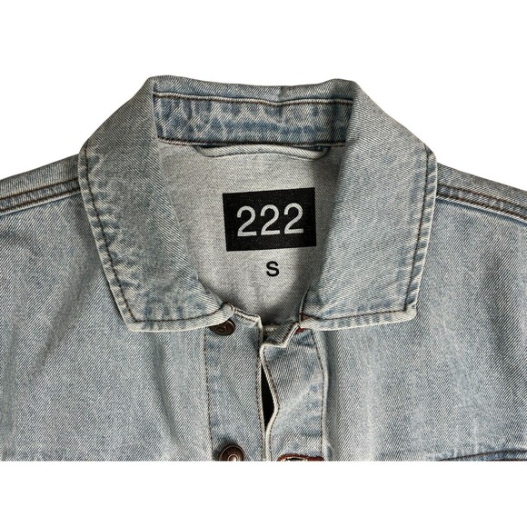 222 Maroon 5 Jean Jacket  Size S  Unisex  Concert Tour Merch  Embroidered Denim - Picture 7 of 9